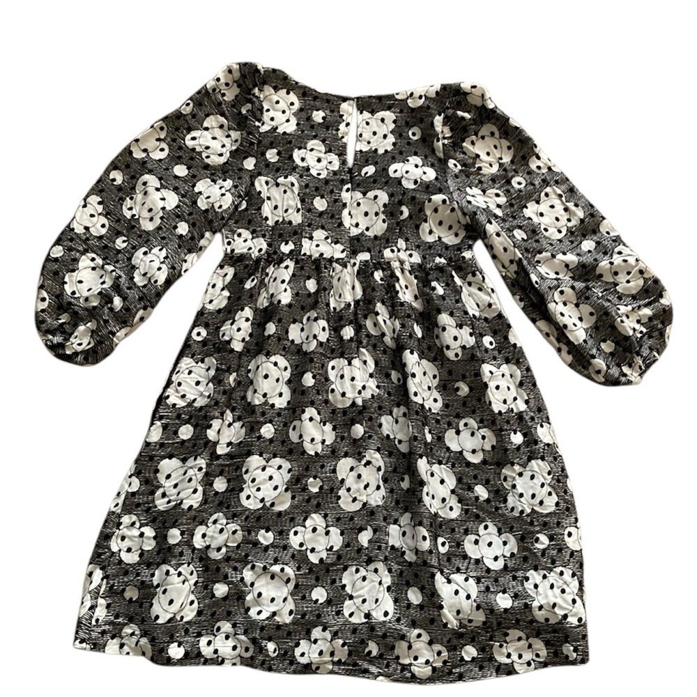 Anthropologie Jane Textured Babydoll Dress Size 6 Embroidered Polka Dot - Picture 4 of 7